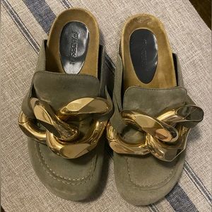 JWAnderson mules with gold oversized links, size 41 EUR